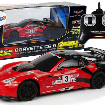 Sportinis automobilis R/C 1:24 Corvette C6.R raudonas 2.4 G žibintai