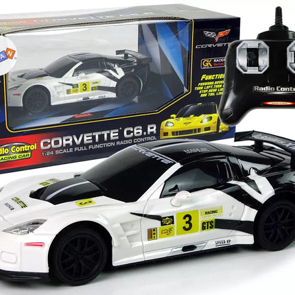 Sportinis automobilis R/C 1:24 Corvette C6.R baltoas 2.4 G žibintai
