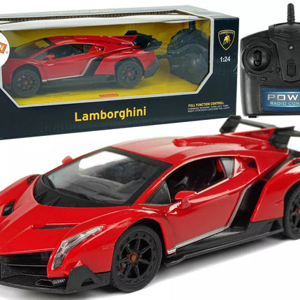 Sportinis automobilis R/C 1:24 Lamborghini Veneno Red 2.4 G Lights