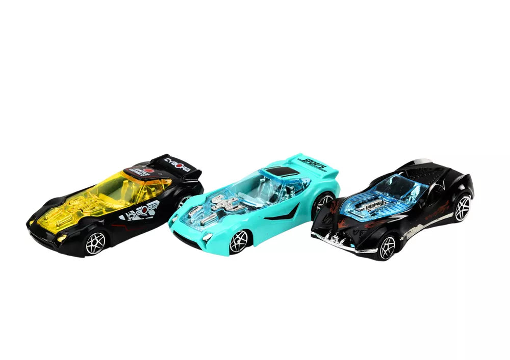 Žaislinių automobilių rinkinys lagamine