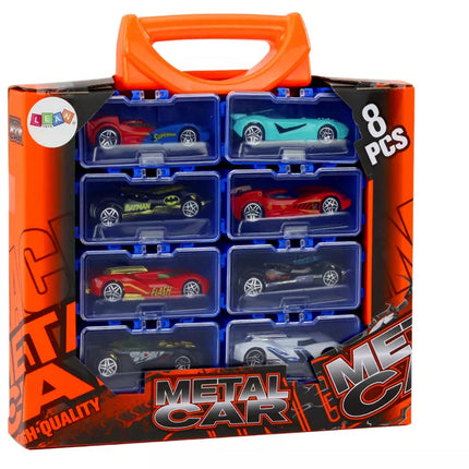 Žaislinių automobilių rinkinys lagamine