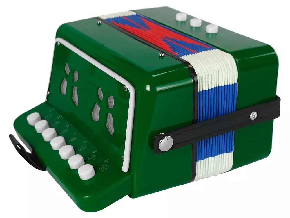 Žalias akordeonas jaunam muzikantui