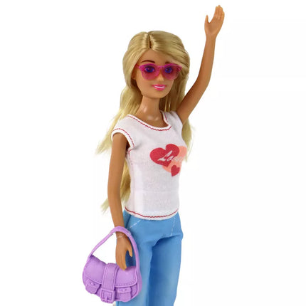 Anlily vaikų lėlė su baltais marškinėliais ir priedais