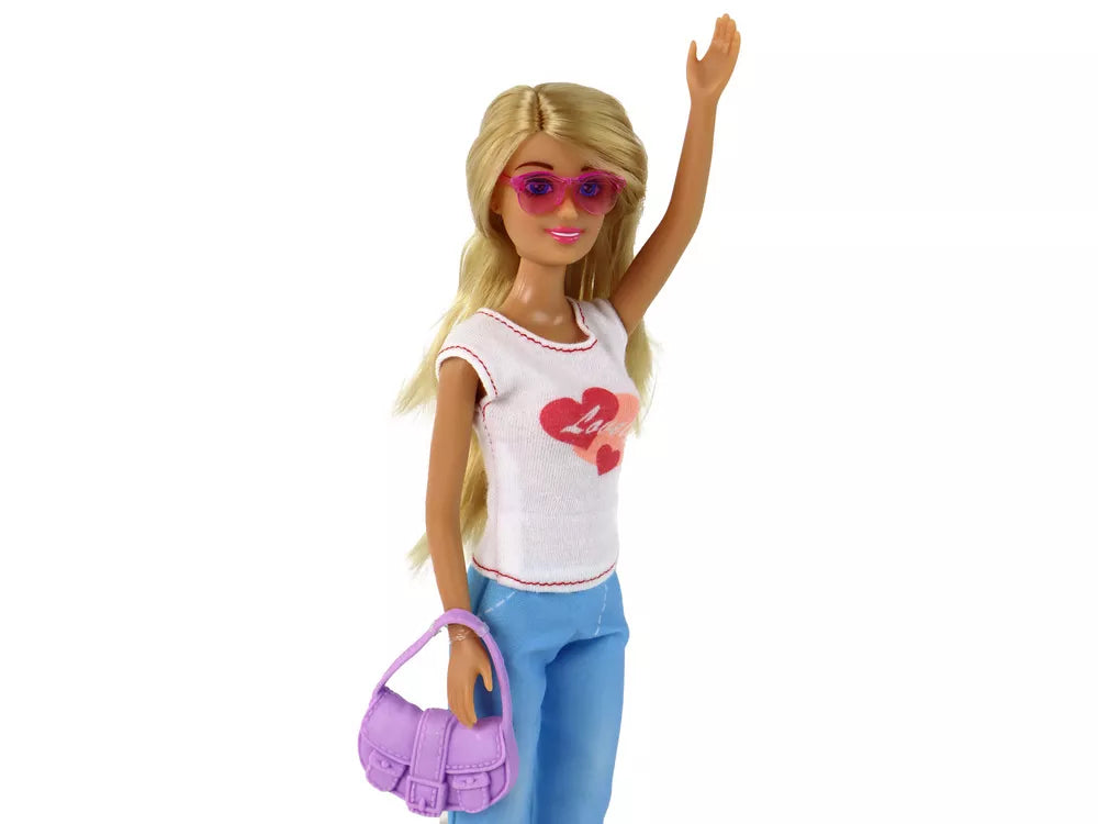 Anlily vaikų lėlė su baltais marškinėliais ir priedais