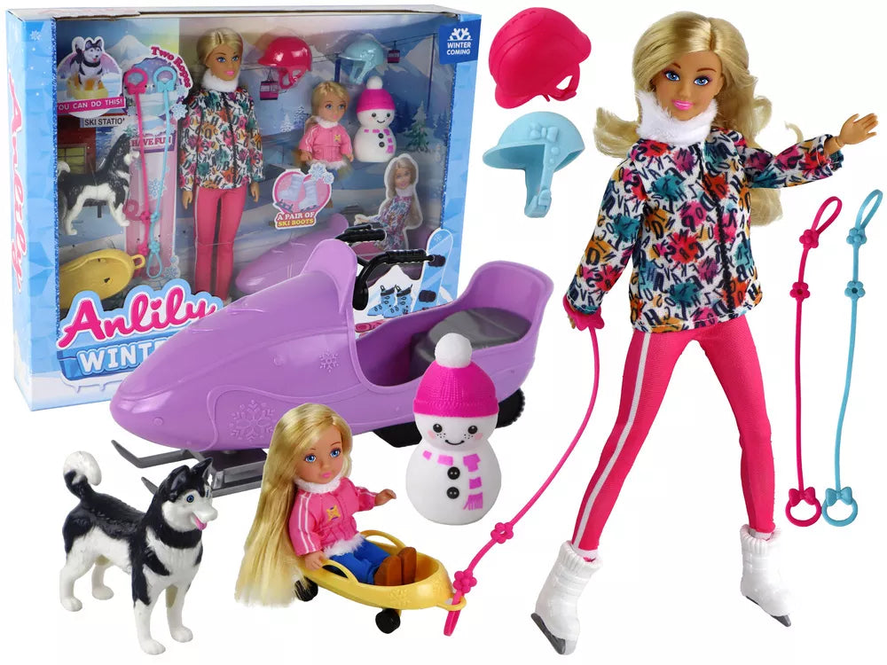 Anlily lėlė su sniego motociklu