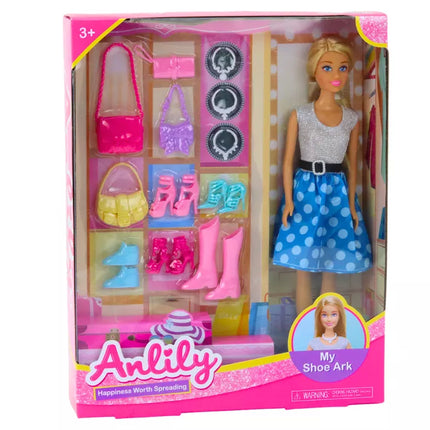 Anlily lėlės rinkinys su drabužiais ir aksesuarais