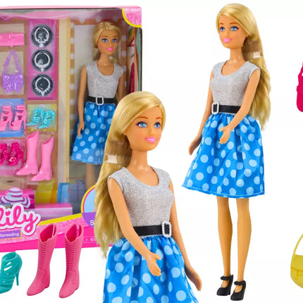 Anlily lėlės rinkinys su drabužiais ir aksesuarais