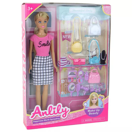 Anlily lėlė su rankinių rinkiniu