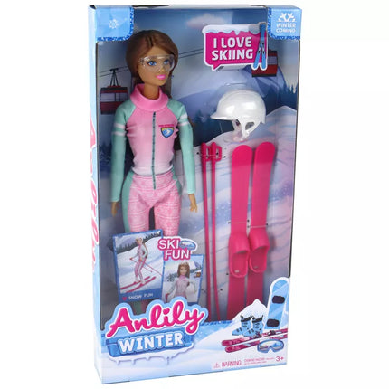 Anlily lėlė su slidžių rinkiniu