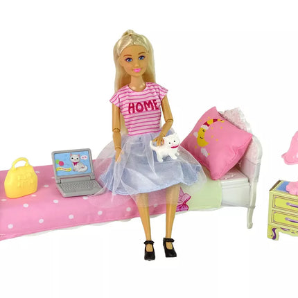 Anlily lėlė su miegamojo baldų rinkinys