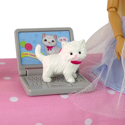 Anlily lėlė su miegamojo baldų rinkinys