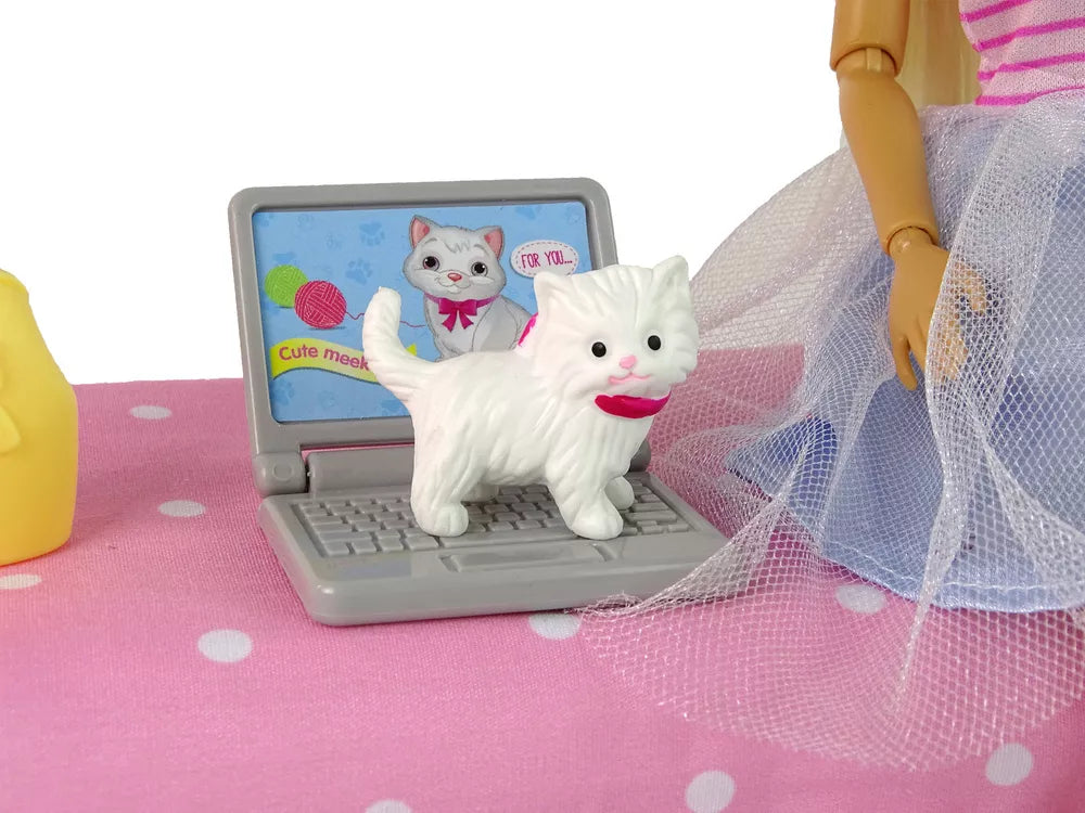 Anlily lėlė su miegamojo baldų rinkinys