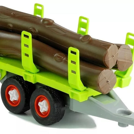 Medienos surinkimo traktorius su priekaba