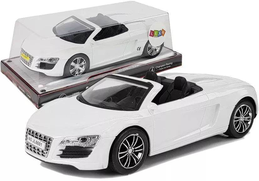 Baltas žaislinis automobilis Kabrioletas