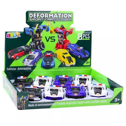 Automatinis robotas 2in1 policijos automobilis