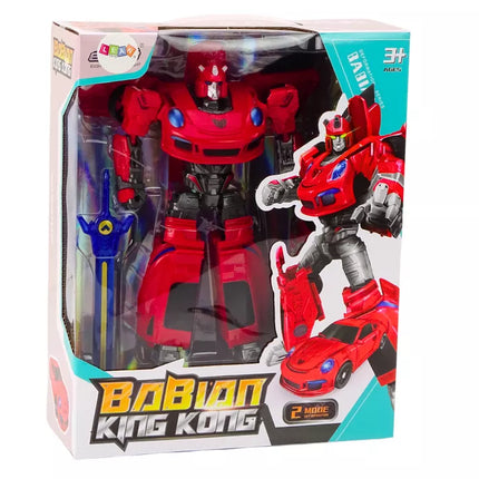 Raudonas automobilis robotas