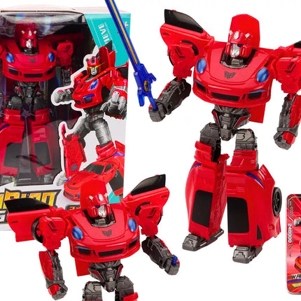 Raudonas automobilis robotas