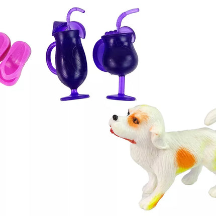 Lėlės su baseinu ir priedais