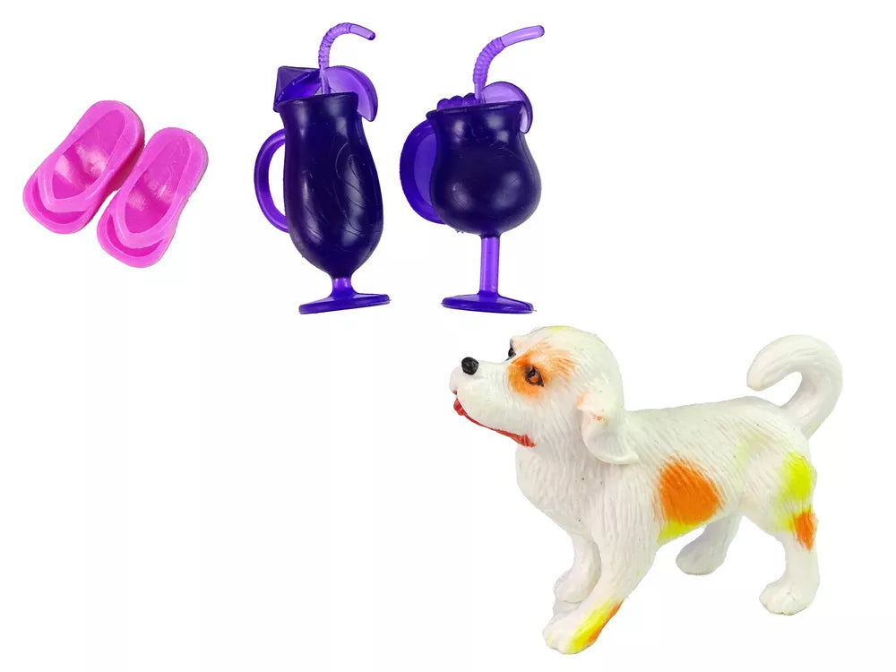 Lėlės su baseinu ir priedais