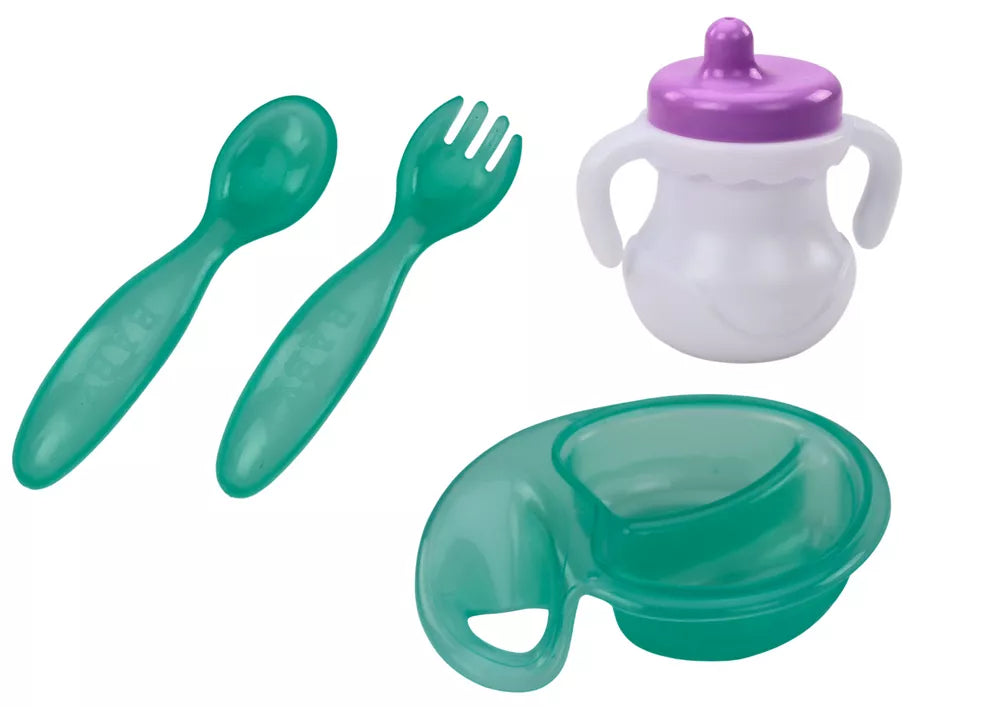 Lėlė kūdikis su mėlyna galvos juosta