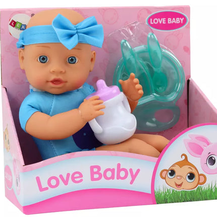 Lėlė kūdikis su mėlyna galvos juosta