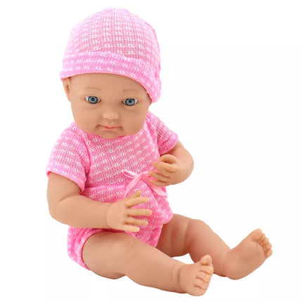 Lėlytė su rožiniais drabužiais ir čiulptuku