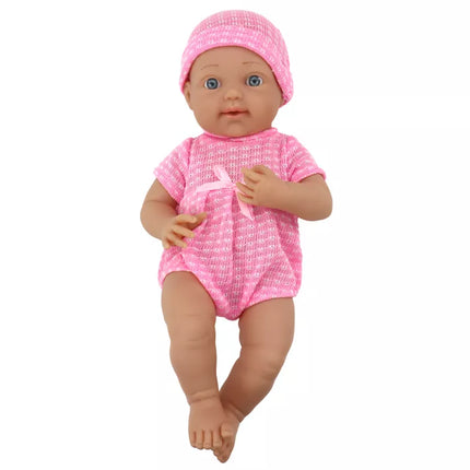 Lėlytė su rožiniais drabužiais ir čiulptuku