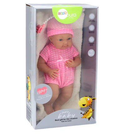 Lėlytė su rožiniais drabužiais ir čiulptuku