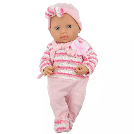 Lėlė kūdikis su rožinias rūbais ir šaliku