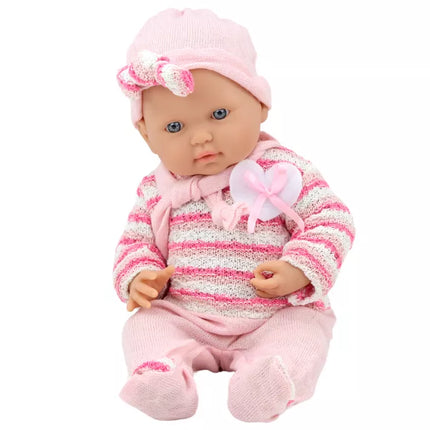 Lėlė kūdikis su rožinias rūbais ir šaliku