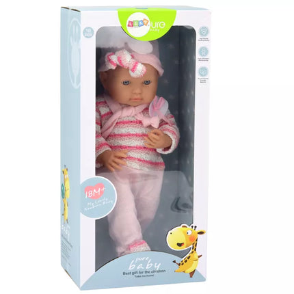 Lėlė kūdikis su rožinias rūbais ir šaliku