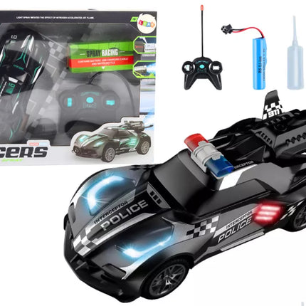 Juodas nuotoliniu būdu valdomas policijos automobilis