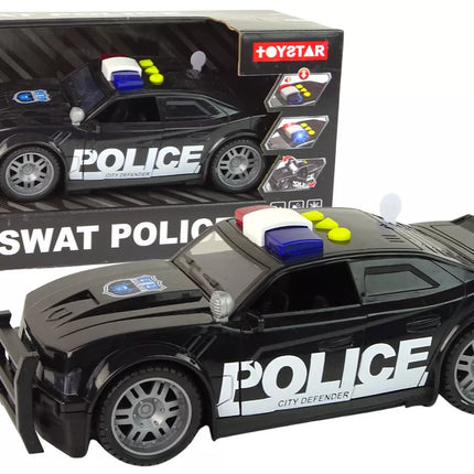 Juodas policijos automobilis