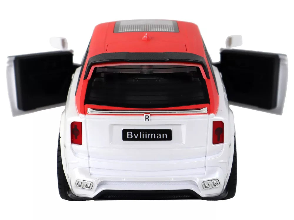 Raudonas/baltas automobilis su pulktu