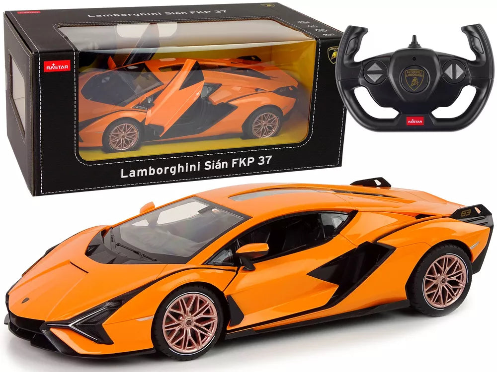 Automobilis R/C Lamborghini Sian FKP 37 Rastar 1:14 oranžinė nuotolinio valdymo pultas