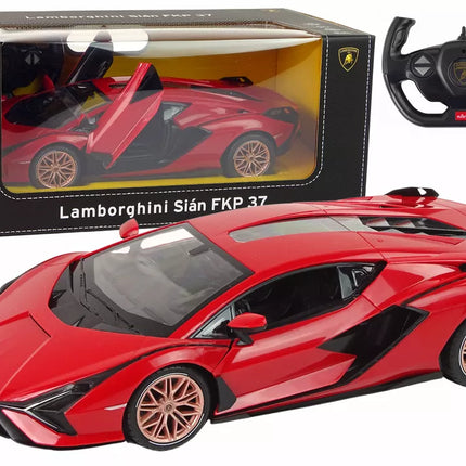 Automobilis R/C Lamborghini Sian FKP 37 Rastar 1:14 Raudonas su nuotolinio valdymo pulteliu