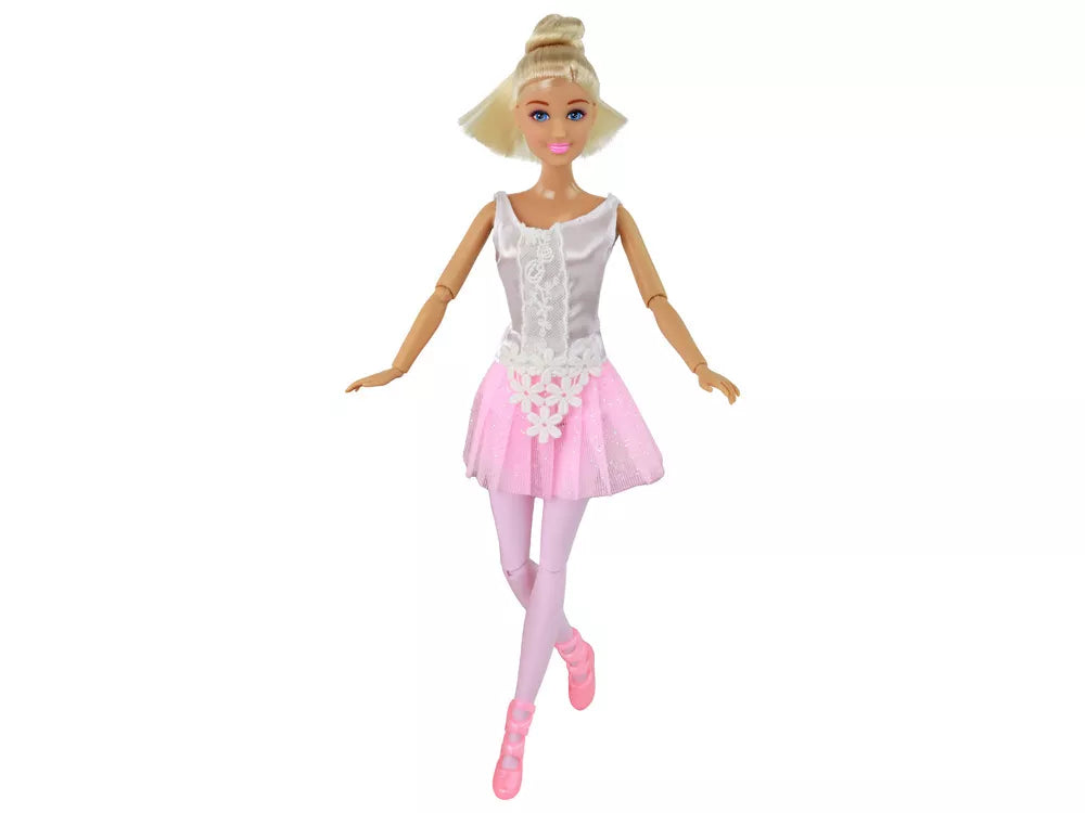 Vaikiška lėlė balerina šokėja su rožine suknele