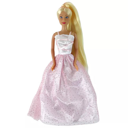 Vaikiška lėlė su ilgais plaukais ir lagaminėliu