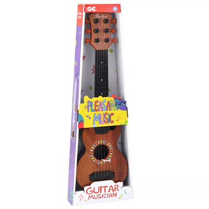 Vaikiška medinė žaislinė ruda gitara
