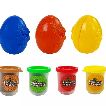 Dinozaurų kiaušinių formelės su plastelinu