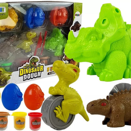 Dinozaurų kiaušinių formelės su plastelinu