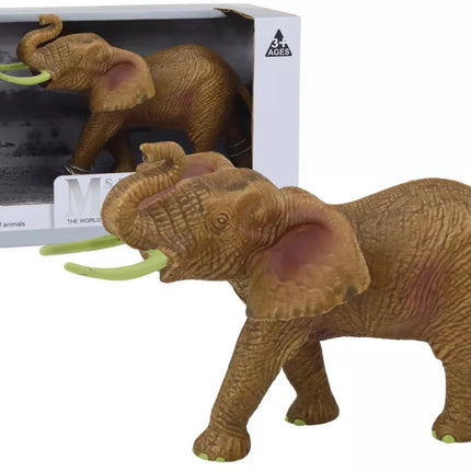 Afrikinis dramblys su pakelta straubliu safari kolekcinė figūrėlė