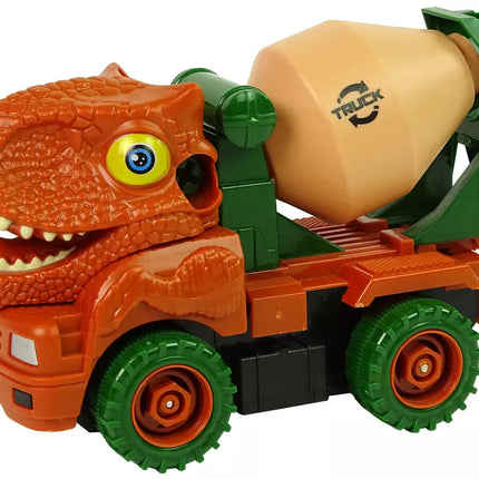 Dinozauro formos išardoma raudona betono maišyklė