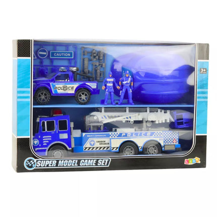 Didelis policijos automobilio figūrėlių rinkinys