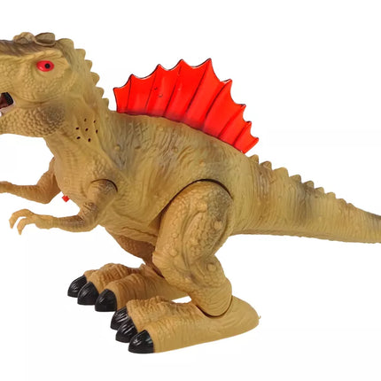 Rudas dinozauras su garų ir šviesos efektais