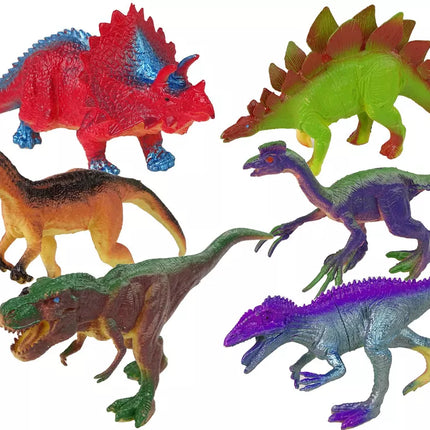 Spalvingos dinozaurų figūrėlės, 6 vnt
