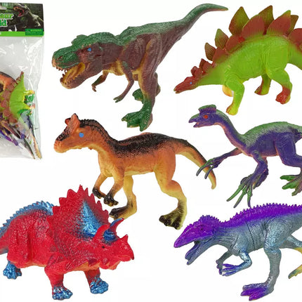 Spalvingos dinozaurų figūrėlės, 6 vnt