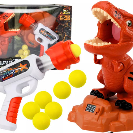 Dinozaurų šaudymo žaidimo rinkinyssu šautuvu ir kamuoliukais