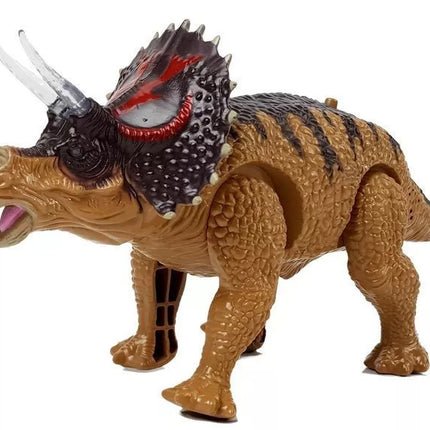 Rudas baterijomis valdomas Triceratops dinozauras su garso efektu