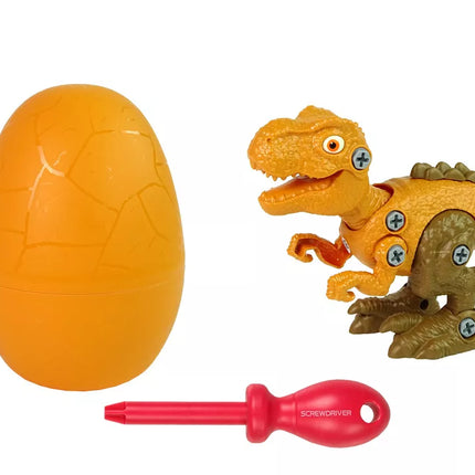 Orananžinis dinozauro kiaušinis su išardomu dinozauru